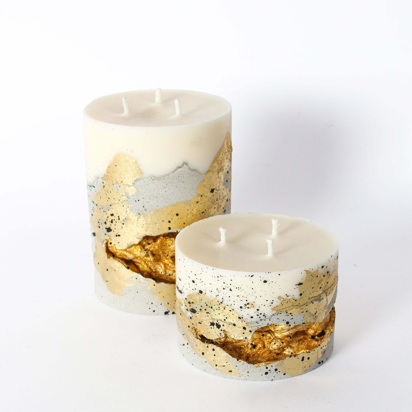 Luxury handmade soy wax candle in concrete, perfect eco-friendly gift