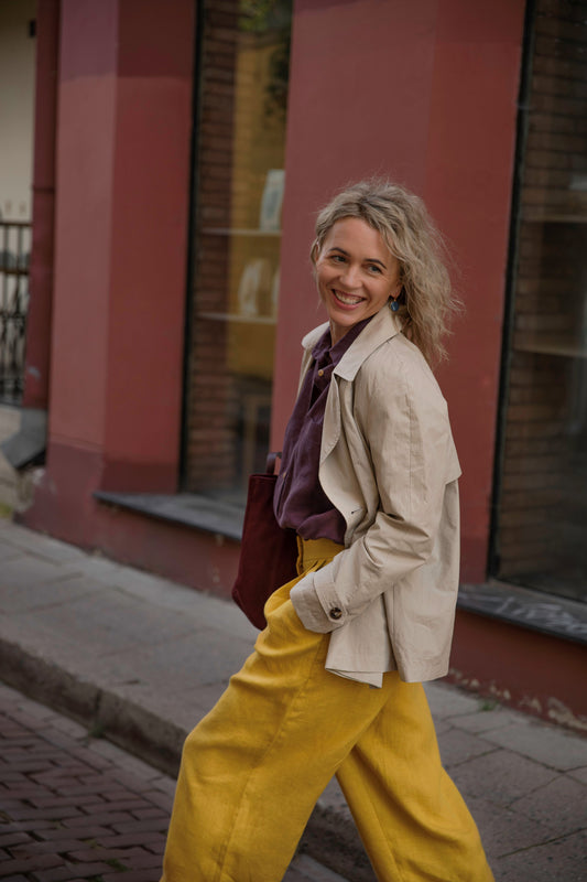 How to wear linen clothing in autumn and winter: outfit inspiration from Grand Duchess