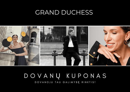 Grand Duchess gift card (gift coupon) featuring stylish women showcasing fashion and elegance.