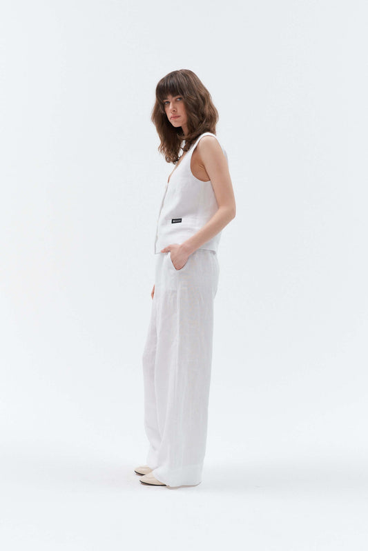 White women's linen waistcoat.